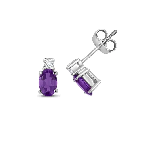 Amethyst and Diamond Earrings